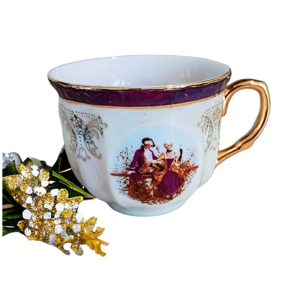 GNA Fine‎ Porcelain Tea Cup 24k Hand Painted Victorian Iridescent Replacement